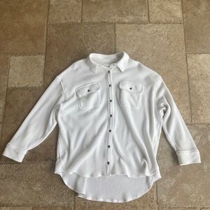Aerie Oversized Waffle Knit Button Up